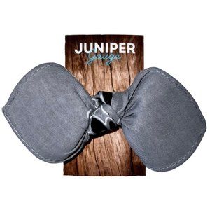 Gray Paisley Rockabilly Bandana Knotted Hair Bow
